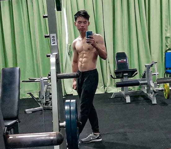 Ethan during the period when he started training seriously and changing his body shape