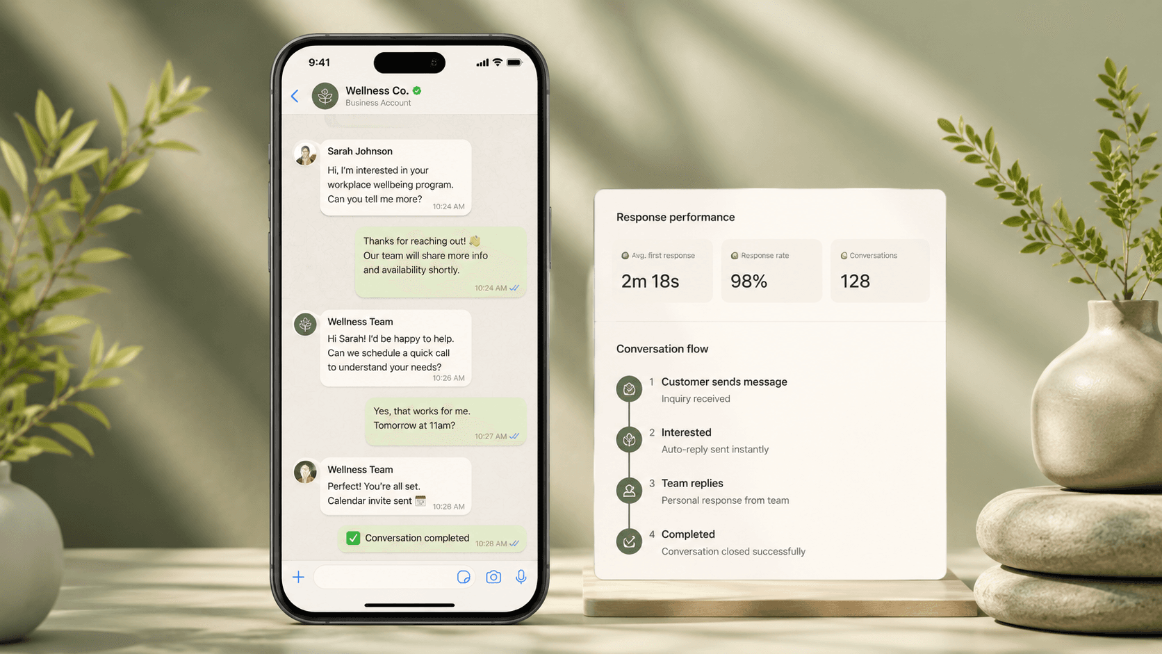 A representative enquiry flow and response view. Not a screenshot of a client system, and the figures shown are illustrative.